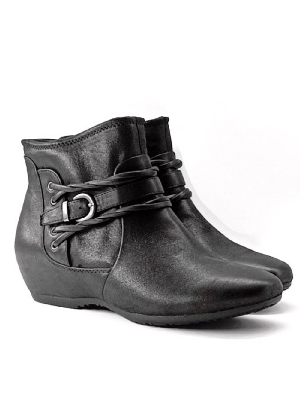 New Black Vegan Leather Women's BareTrap Rebound Low Heel Chelsea Boots 8